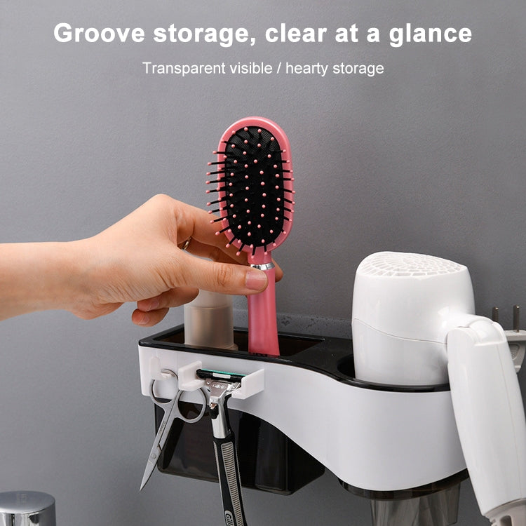 Hairdryer Hanger Free Punch Wall Mounted Bathroom Multi-function Toilet Storage Rack