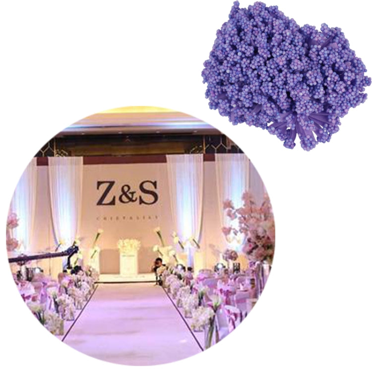 5 PCS Plastic Handmade DIY Wedding Foam Flower Head Simulation Bouquet Flower Stamen