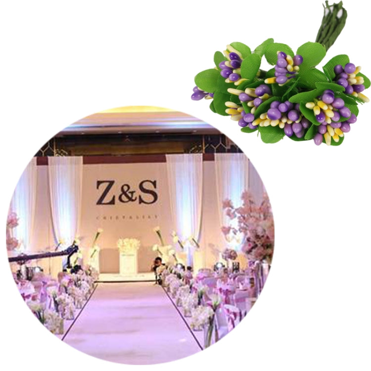 5 PCS Plastic Handmade DIY Wedding Foam Flower Head Simulation Bouquet Flower Stamen