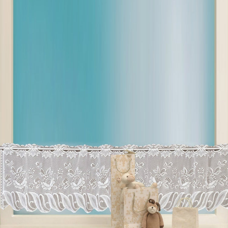 White Translucent Coffee Curtain Tulle Lace Sheer Warp Knitted Jacquard Curtains Bedroom Curtains