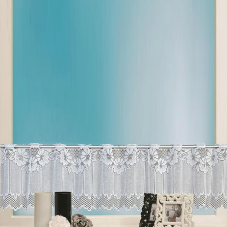 White Translucent Coffee Curtain Tulle Lace Sheer Warp Knitted Jacquard Curtains Bedroom Curtains