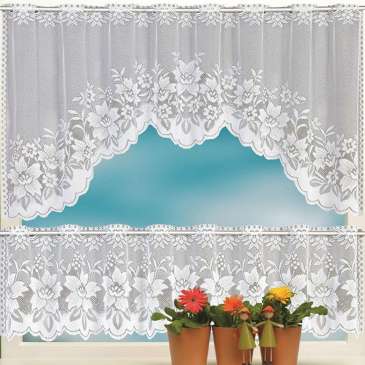 White Translucent Coffee Curtain Tulle Lace Sheer Warp Knitted Jacquard Curtains Bedroom Curtains