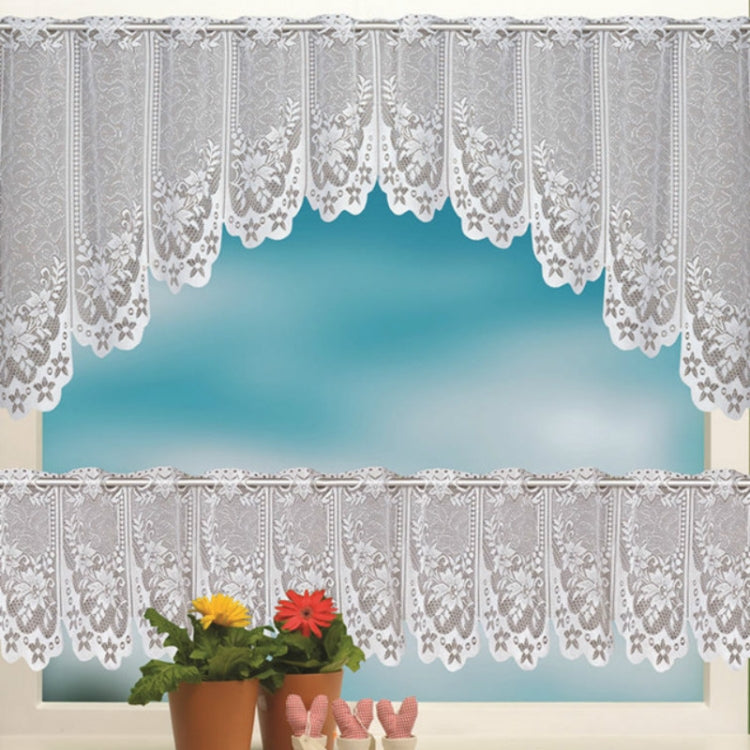 White Translucent Coffee Curtain Tulle Lace Sheer Warp Knitted Jacquard Curtains Bedroom Curtains