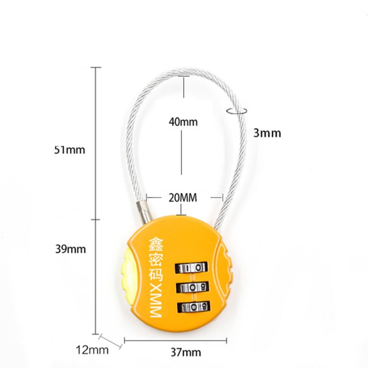 Steel Rope Spherical Combination Lock Gym Luggage Bicycle Round Padlock