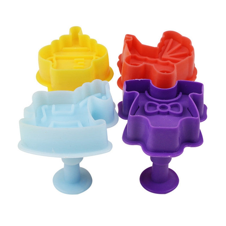 4 in 1 3D Baby Series Biscuit Mold Fondant Pressing Tools, Random Color Delivery