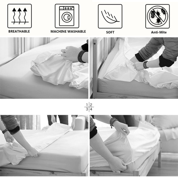 Marble Pattern Bed Dust Cover Mattress Protective Case Fitted Sheet Cover Bedclothes