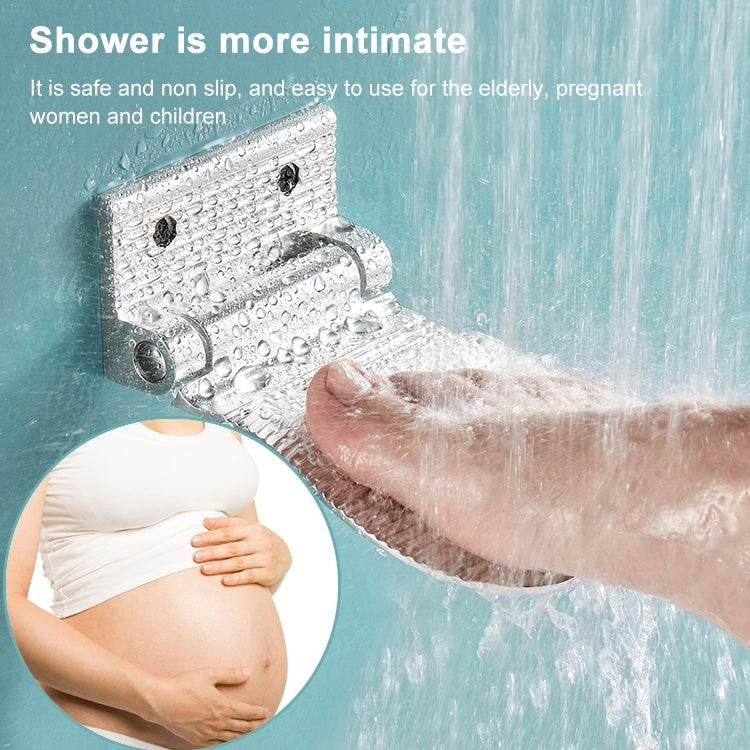 Wall Mounted Aluminium Alloy Bathroom Shower Foot Rest Footstool