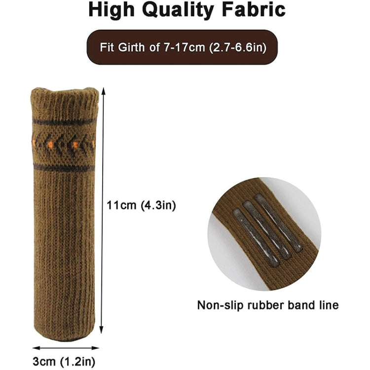 4pcs/pack Chair Legs Knitted Non-Slip Floor Protection Cap Anti-Scratch Socks Cover