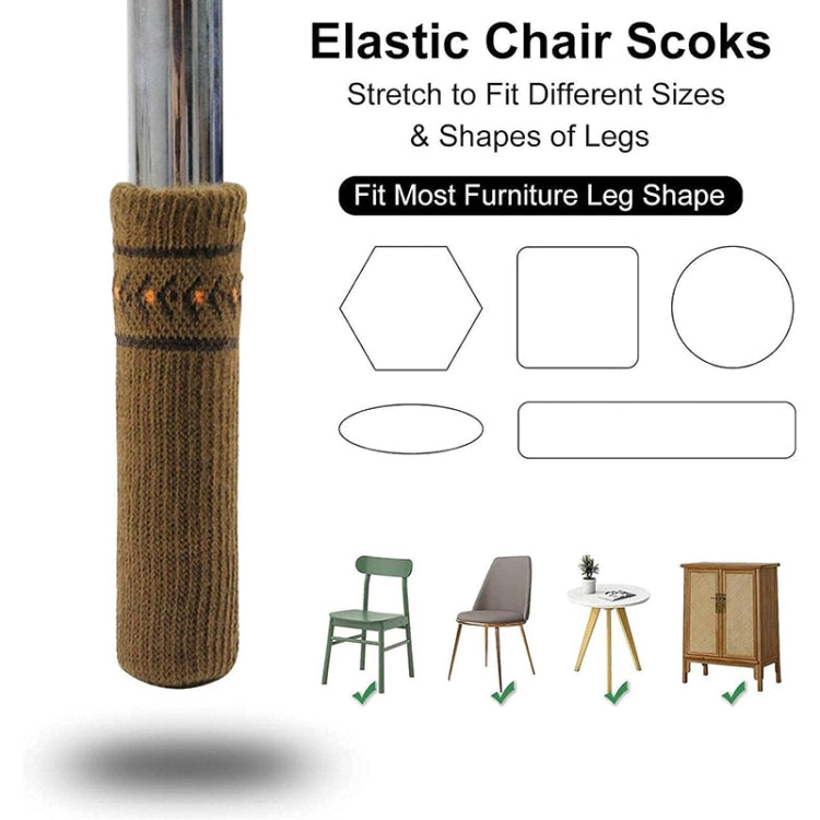 4pcs/pack Chair Legs Knitted Non-Slip Floor Protection Cap Anti-Scratch Socks Cover