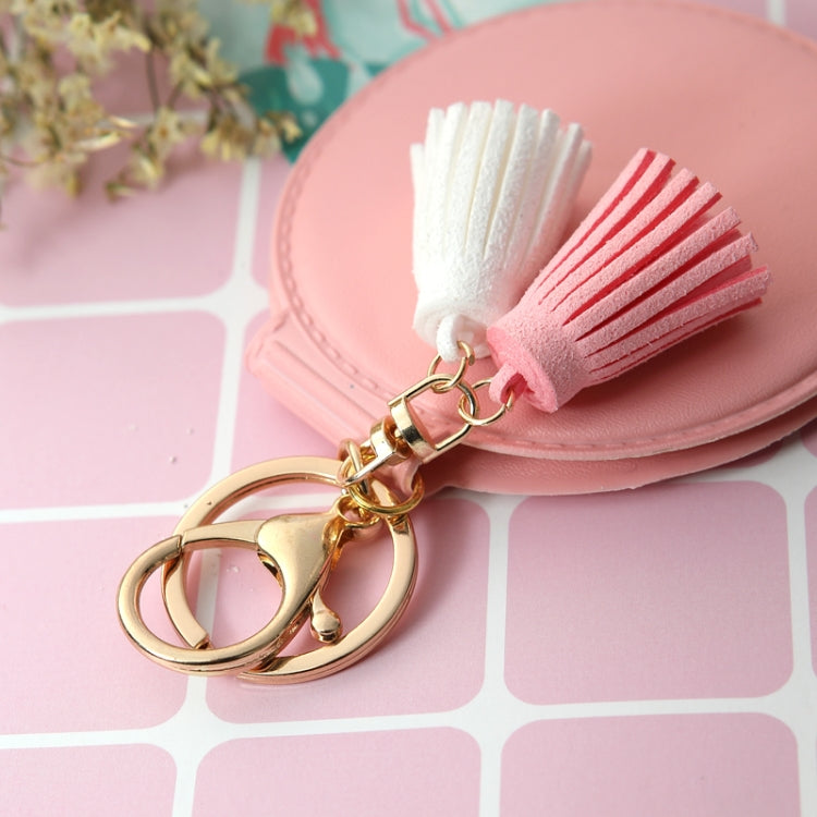 PU Leather Double Sided Girls Portable Folding Mirror Tassel Mini Makeup Mirror
