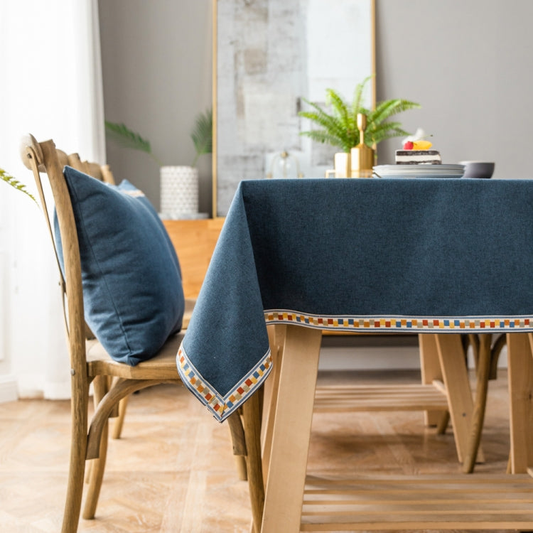 Solid Color Waterproof Tablecloth Linen Rectangular Tablecloth