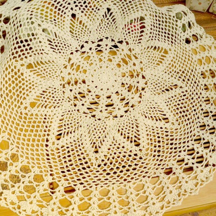 Exquisite Handmade Crochet Hook Flower Garden Mori Cotton Lace Openwork Woven Round Tablecloth