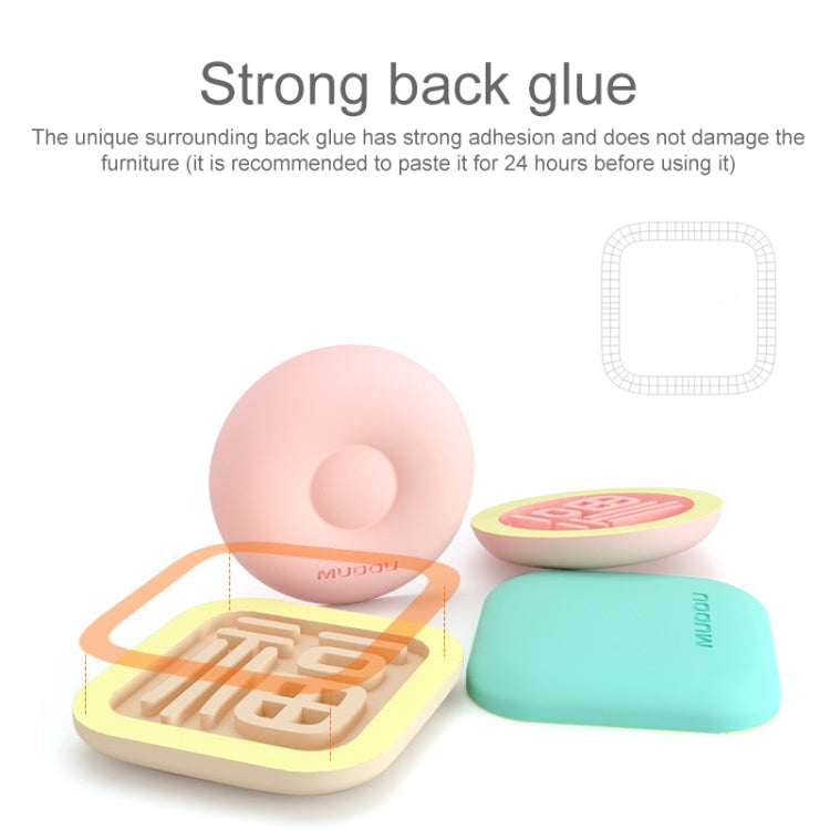 4 PCS MUDDU Silicone Protective Pad Collision-Proof Wall Stickers