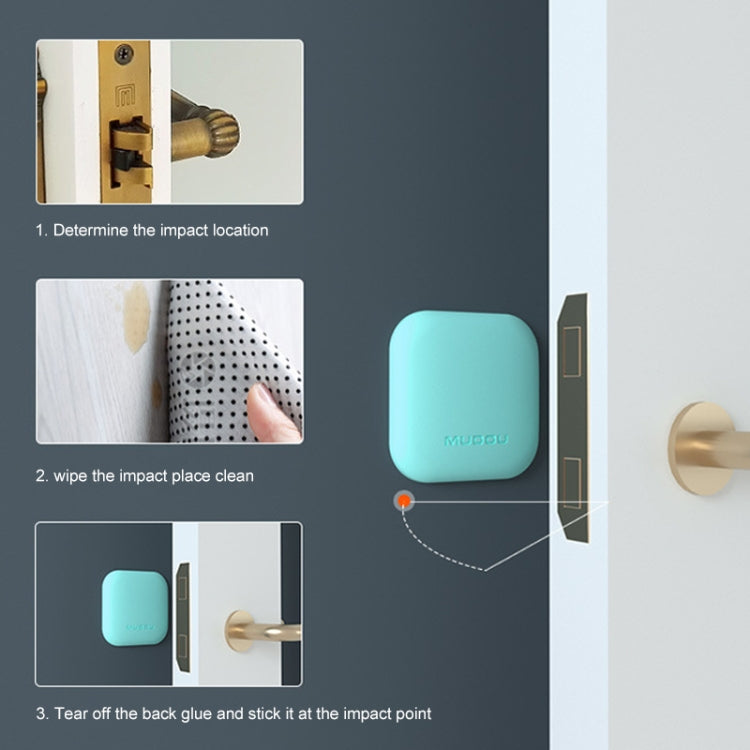 4 PCS MUDDU Silicone Protective Pad Collision-Proof Wall Stickers