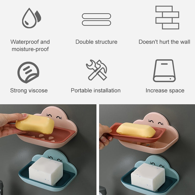 Cloud Soap Box Toilet Creative Wall-mounted Bathroom Toilet Free Punch Double-layer Drain Rack
