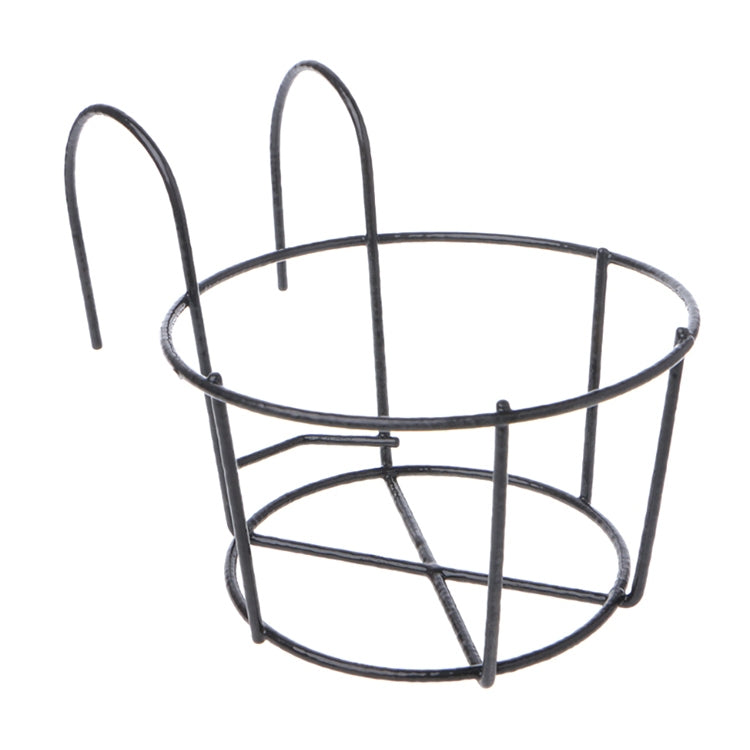 Balcony Fence Round Metal Flower Stand Wrought Iron Wall-mounted Flower Pot Stand