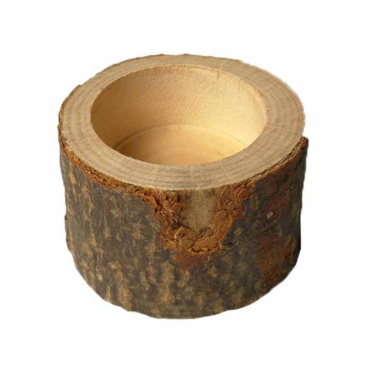 3 PCS Mini Natural Log Round Home Office Garden Decoration Succulent Plant Pot Candle Holder Small Bonsai Home Decoration
