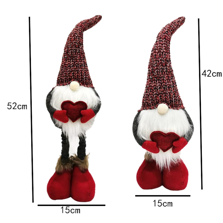 Christmas Decorations Stretch Knitted Faceless Doll Standing Figure Santa Claus Doll Ornaments