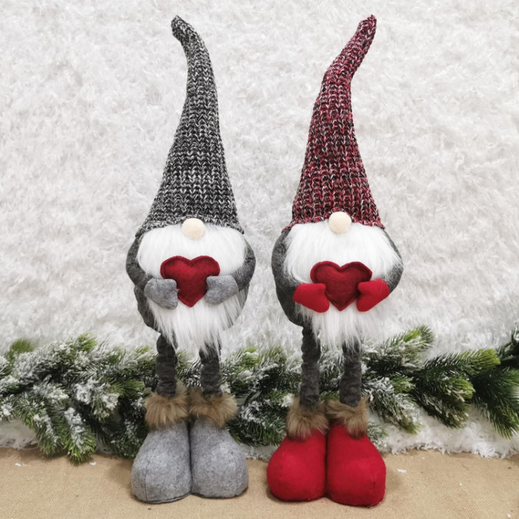 Christmas Decorations Stretch Knitted Faceless Doll Standing Figure Santa Claus Doll Ornaments