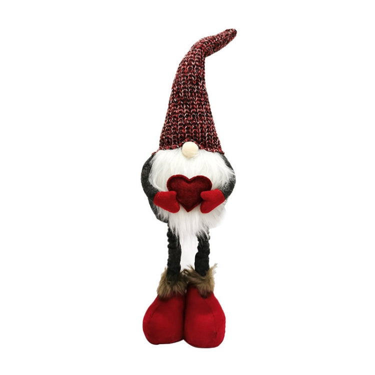 Christmas Decorations Stretch Knitted Faceless Doll Standing Figure Santa Claus Doll Ornaments