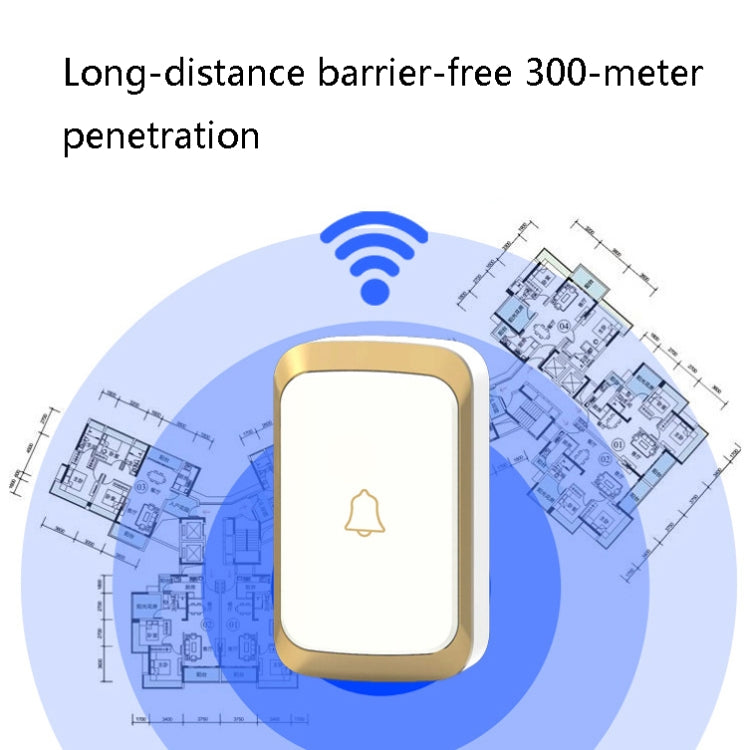 CACAZI A20 Smart Home Wireless Doorbell Digital Music Remote Control Waterproof Doorbell