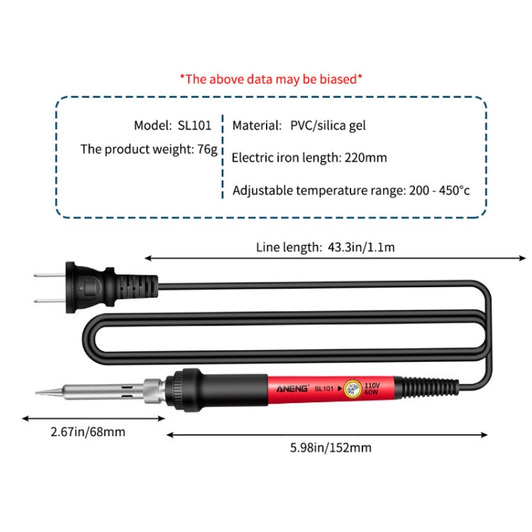 ANENG 60W Adjustable Temperature Electric Soldering Iron Welding Tool,