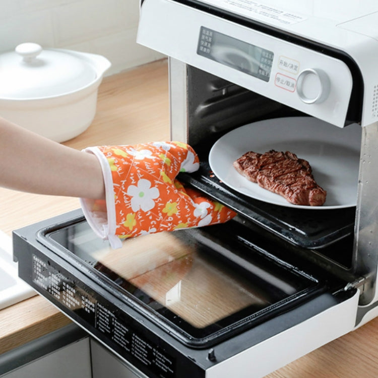 5 Sets 2 in 1 Thickened Microwave Oven High Temperature Resistant Plus Velvet Insulation Gloves Set