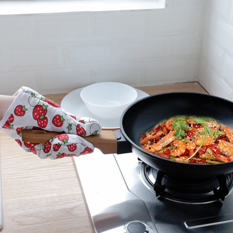 5 Sets 2 in 1 Thickened Microwave Oven High Temperature Resistant Plus Velvet Insulation Gloves Set