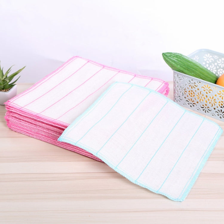 2pcs Bamboo Fiber Dish Cloth Household Rag Eight-layer Thickened Non-stick Oil Cleaning Rag Random Color