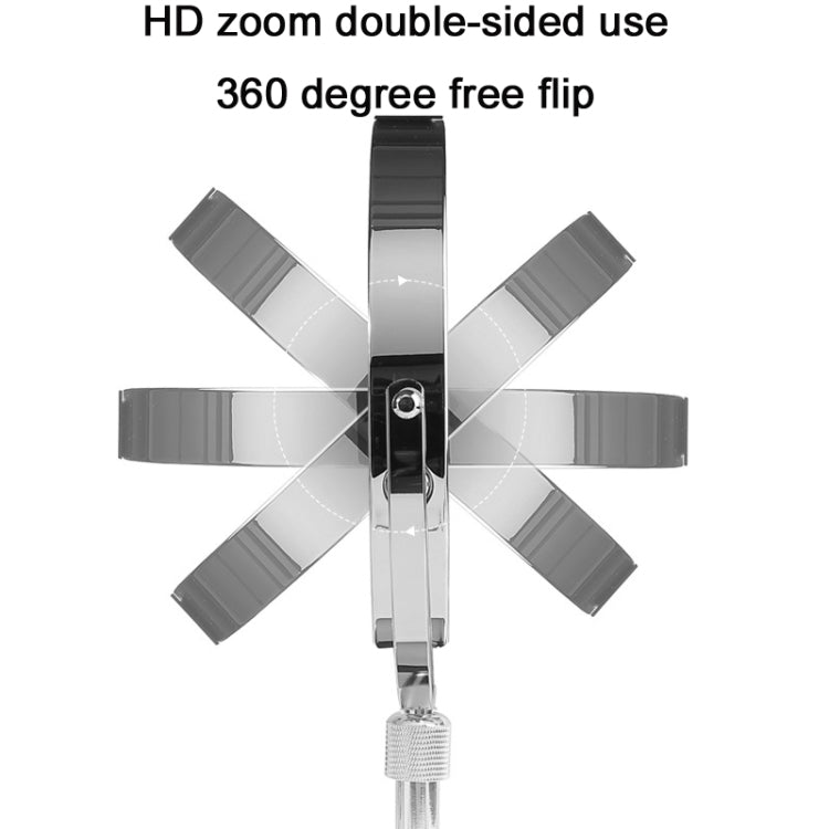 Desktop Double-SidedRound LED Luminous Makeup Mirror Liftable Magnifying Mirror