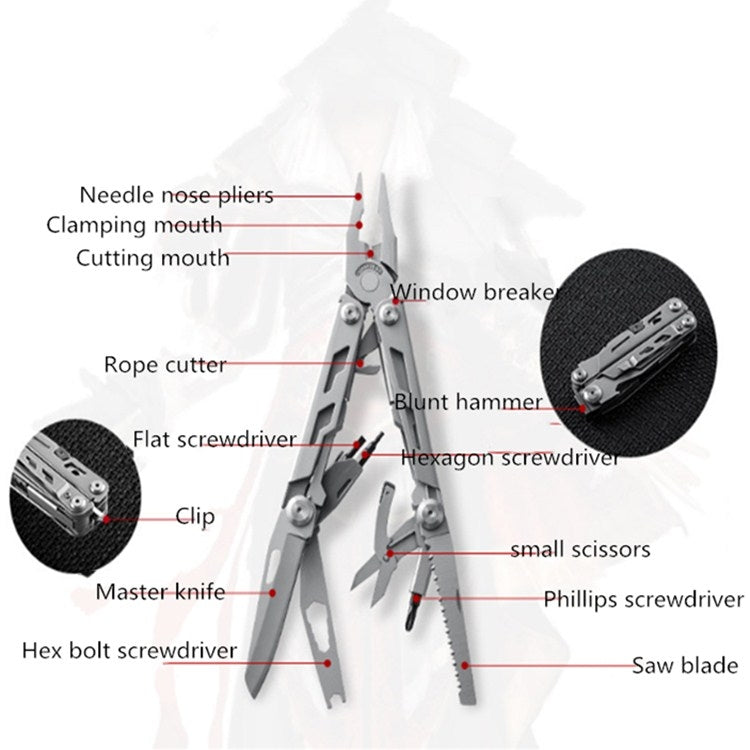 14 in 1 Multifunctional Pliers Folding Combination EDC Gadget Camping Survival Equipment Universal Tool Pliers