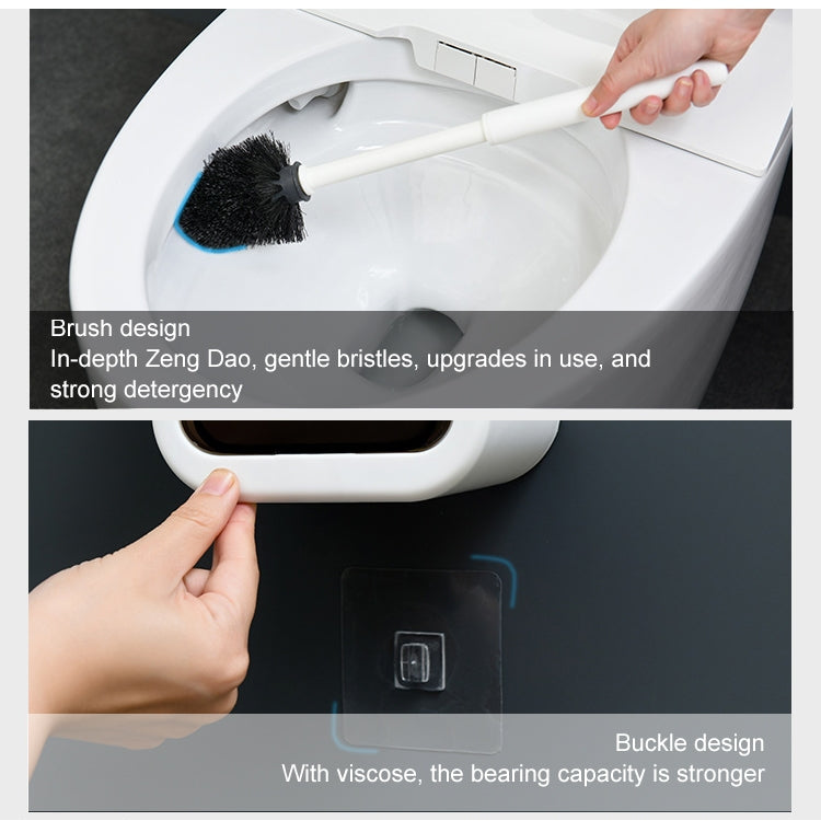 Wall-mounted Toilet Brush Simple No-punching Bathroom Cleaning Brush