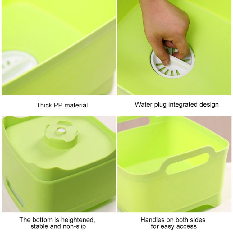 2 PCS Multifunctional Mobile Sink Kitchen Plastic Vegetable Washing Basket Fruit And Vegetable Storage Drain Basket