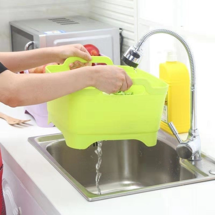 2 PCS Multifunctional Mobile Sink Kitchen Plastic Vegetable Washing Basket Fruit And Vegetable Storage Drain Basket