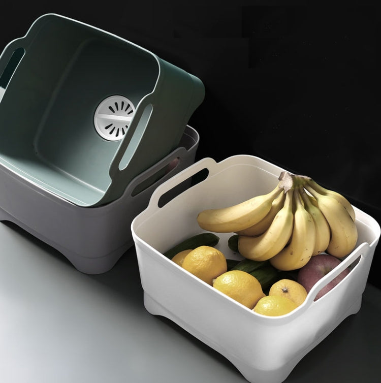 2 PCS Multifunctional Mobile Sink Kitchen Plastic Vegetable Washing Basket Fruit And Vegetable Storage Drain Basket