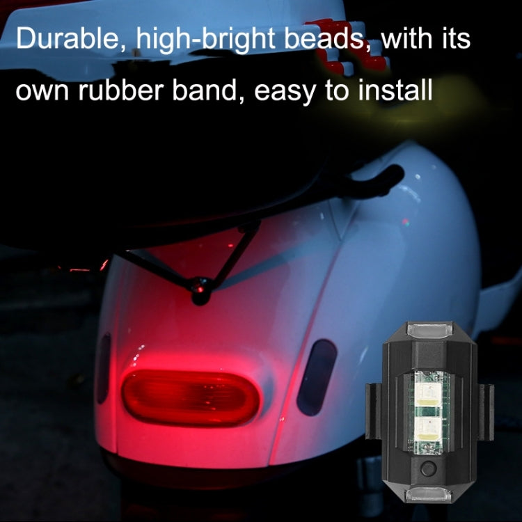 3pcs M1 Vibration Sensing Motorcycle Bicycle Aircraft Explosion Lights Cruise Flashing Anti-rear-end Collision Light