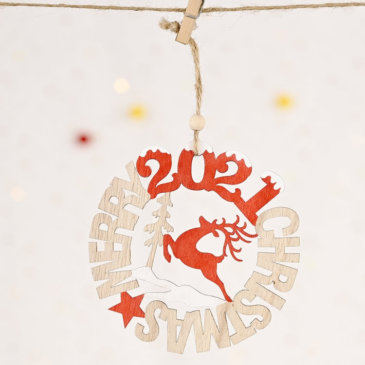 3 PCS Christmas Decorations Letter Card Wooden Pendant