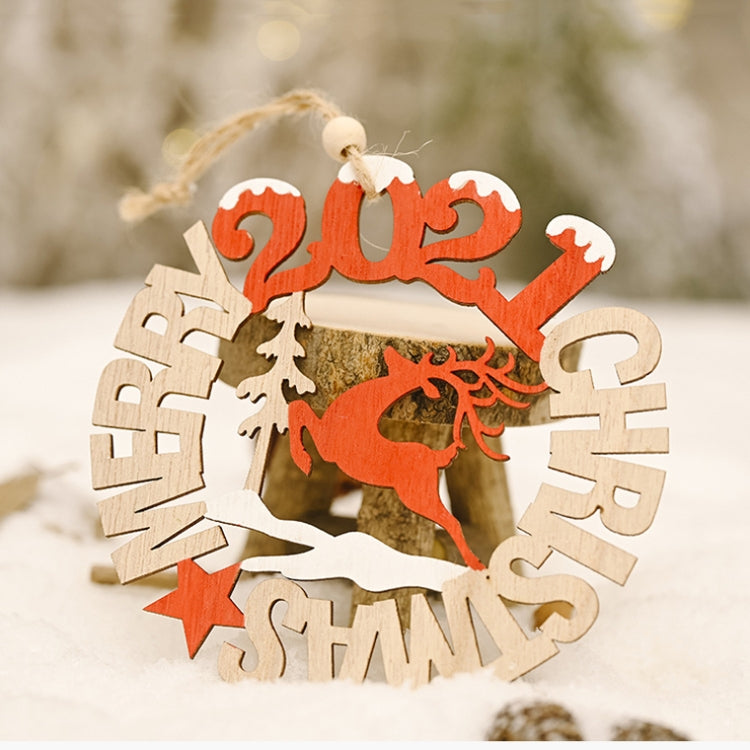 3 PCS Christmas Decorations Letter Card Wooden Pendant