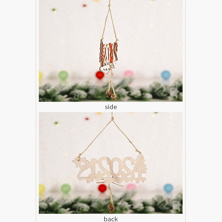 3 PCS Christmas Decorations Letter Card Wooden Pendant
