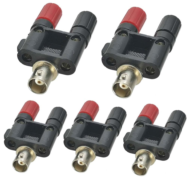 5pcs BNC Female Jack To Dual Banana Female Jack RF Adapter Coaxial Connector