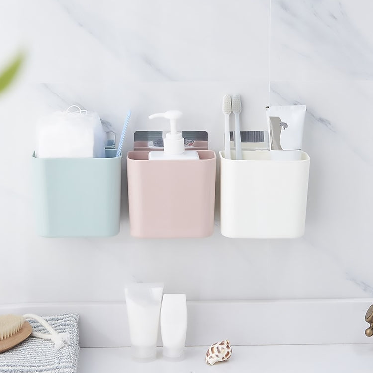 Bathroom Rack Wall-mounted Suction Cup Free Punch Storage Box Washstand Toothbrush Toothpaste Rack