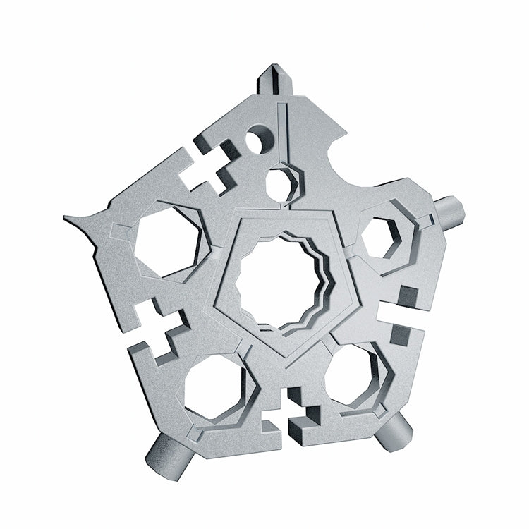 23 In 1 Five-Pointed Snowflake Wrench Combination Tool Mini EDC Portable Household Key Pendant
