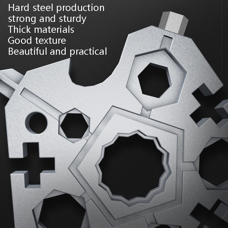 23 In 1 Five-Pointed Snowflake Wrench Combination Tool Mini EDC Portable Household Key Pendant