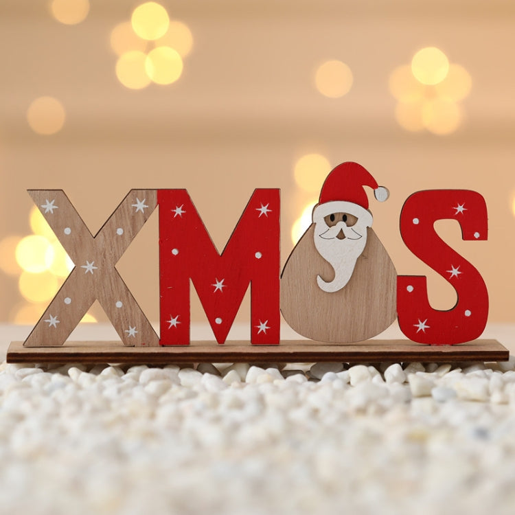 Christmas Decoration Items Wooden Letter Desktop Ornaments