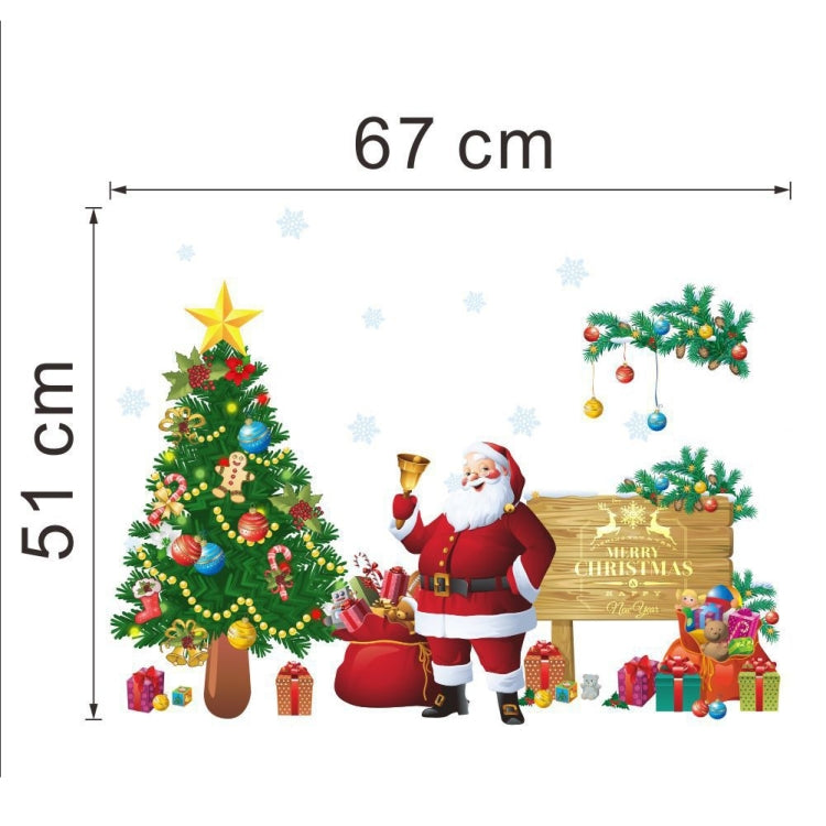 Christmas Tree Santa Claus Wall Sticker Living Room Bedroom Background Removable Mural