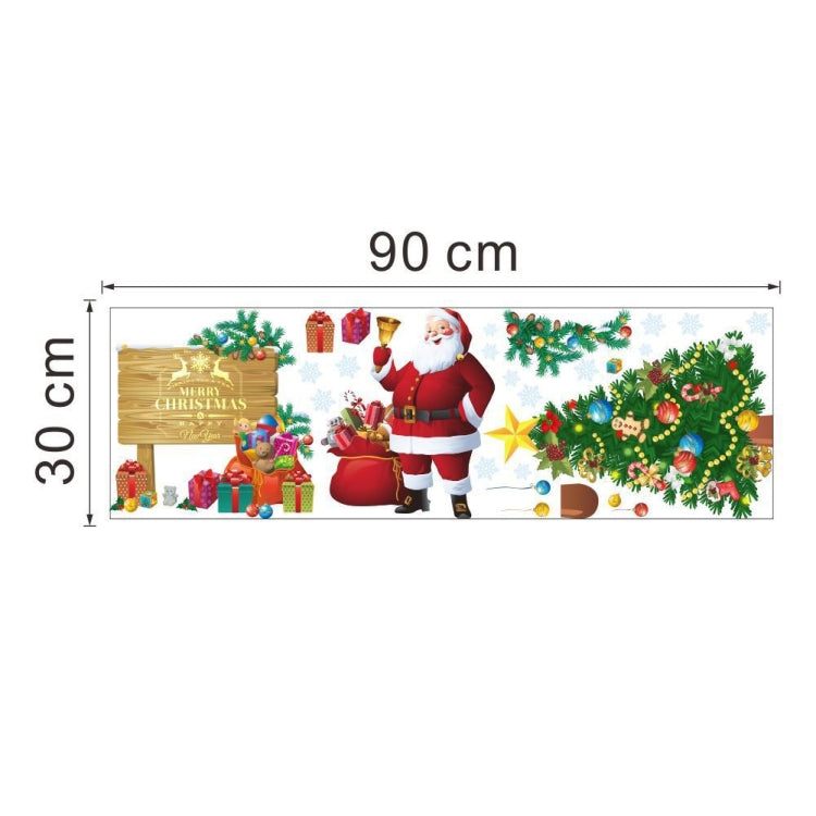 Christmas Tree Santa Claus Wall Sticker Living Room Bedroom Background Removable Mural