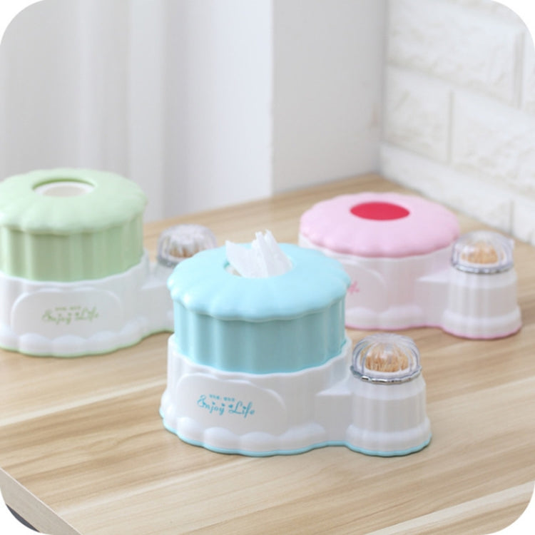 Living Room Round Plastic Retractable Tissue Box Household Multi-functional Drawer Box with Toothpick Box