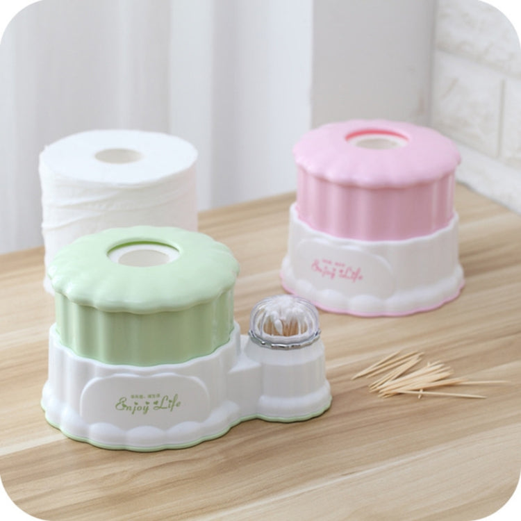 Living Room Round Plastic Retractable Tissue Box Household Multi-functional Drawer Box with Toothpick Box