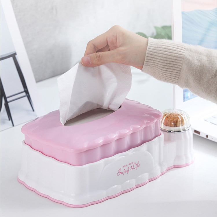 Living Room Plastic Retractable Tissue Box Household Multi-function Drawer Box with Toothpick Box