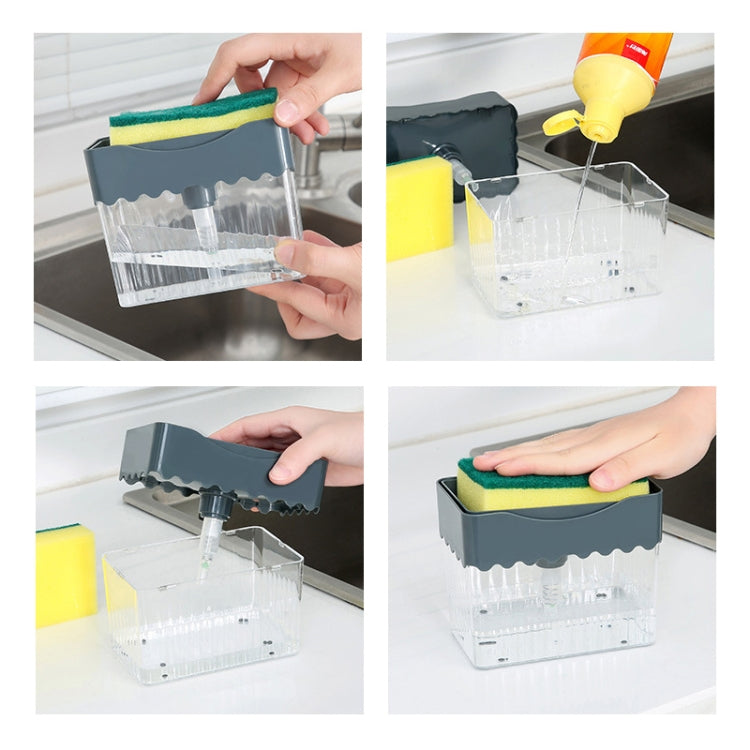 Cleaning Cloth Dishwashing Brush Liquid Box Kitchen Brush Detergent Mixer Press Plastic Soap Box